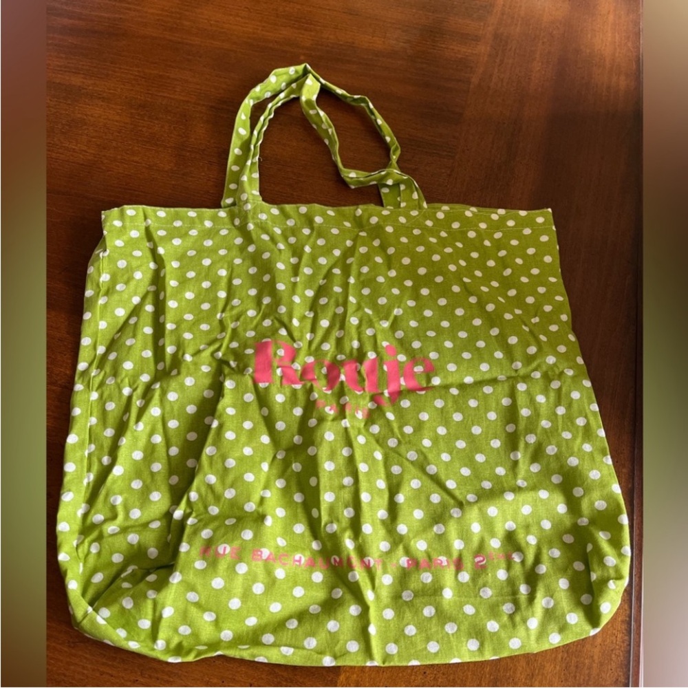 Rouge! Green Tote with White Dots